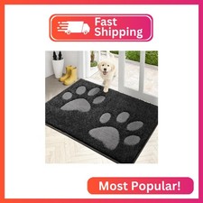 PURRUGS Dirt Trapping Door Mat Indoor Entrance, 32" x 47", Charcoal