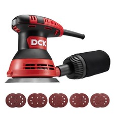 DCK Random Orbital Sander 3.0 Amp Corded Palm Sander 6 Speed 12000 OPM 5 inch