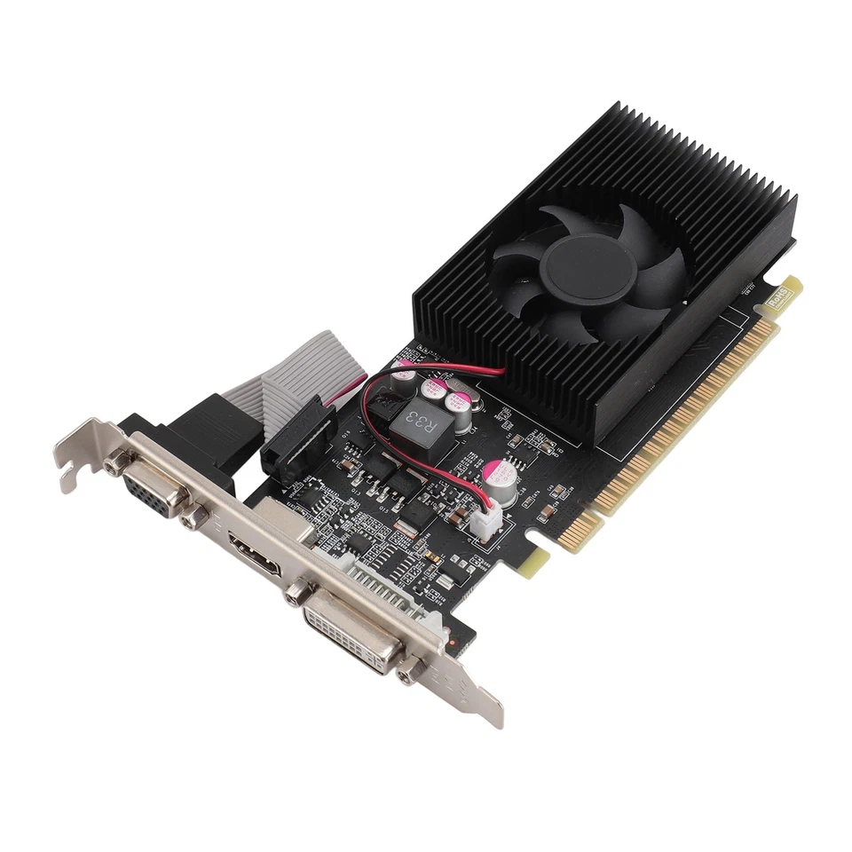 GT730 4GB GDDR3 128Bit Graphics Card With Cooling Fan PCIe 2.0 16X Gaming Gr New - Image 2 of 4