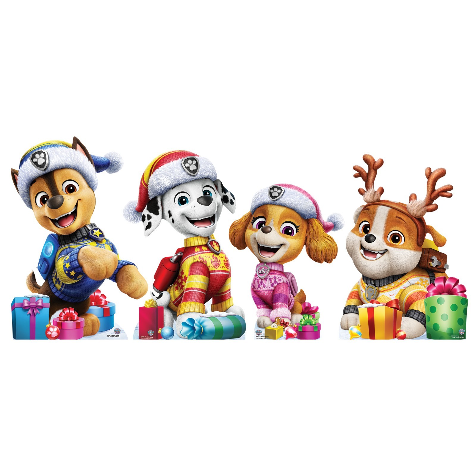 Paw Patrol Christmas Mini Cardboard Cutouts Multipack of 4 Standees