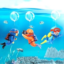 3Pcs Floating Fish Tank Decorations Little Diver Aquarium Decoration Aquarium