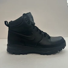 Nike Manoa Leather Mens 9.5 Black Ankle Boot Outdoor Water Resistance 454350-003