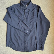 Under Armour HeatGear Mens LG Loose Black Long Sleeve Buttoned Chef Food Service