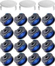 Weed Wacker String Replacement Compatible 16 Spools & 3 Cap, Blue/Black 
