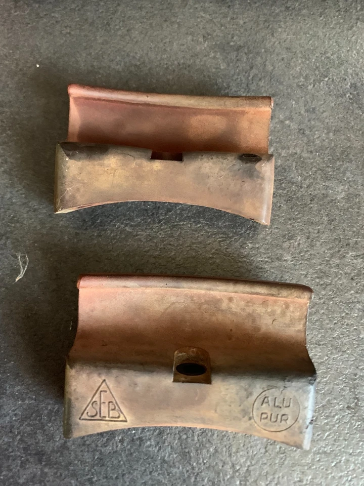 Vintage Rare SEB ancienne paire de poignées en Alu Cocotte Minute Aluminium - Photo 3/4