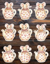 Mouse In A Teapot Die Cut Vinyl Stickers Scrapbooking Laptop Waterbottle