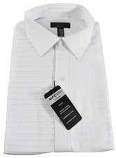 Alfani Mens Tuxedo Dress Shirt New L 16- 16.5 32-33 White Slim Fit Pleated