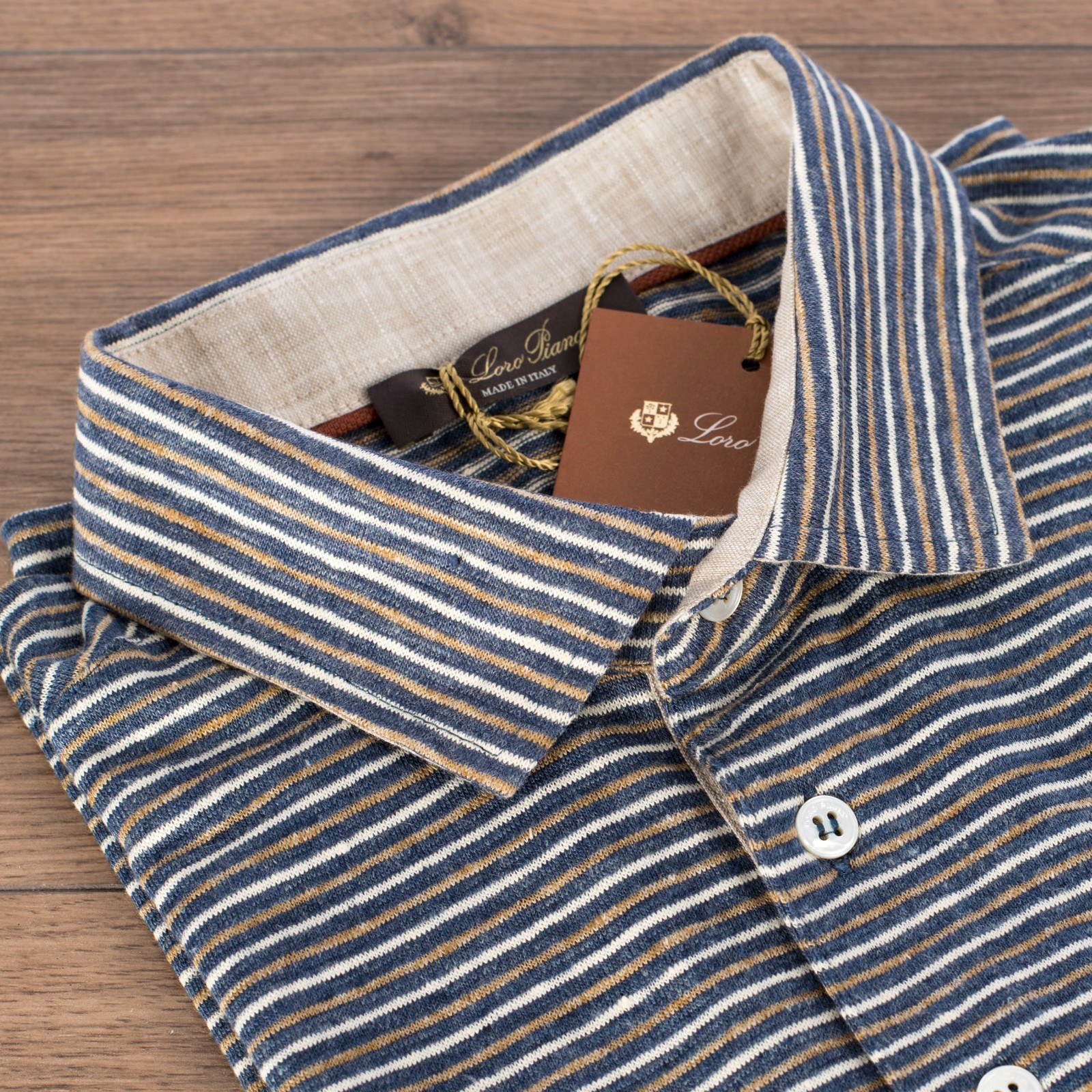 LORO PIANA 625$ Lindeman Polo Shirt - Multi Color Striped Linen Jersey image 9