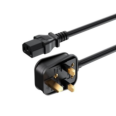 Superer 2 m UK Stromkabel, BS1363 auf IEC C13 3-poliges Kabel, 2 m, schwarz 