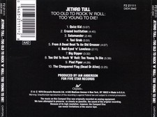 JETHRO TULL TOO OLD TO ROCK 'N' ROLL: TOO YOUNG TO DIE! NEW CD