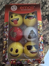 Emoji Golf Balls 6 Pack Novelty Fun Multi Colored Official BRAND