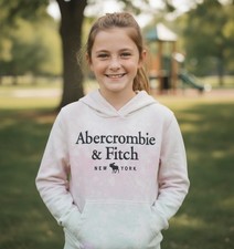 Abercrombie & Fitch Kids Pink and White Tie-Dye Hoodie Size 11/12