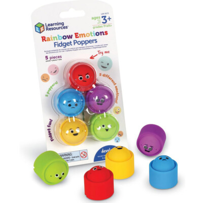 Learning Resources Rainbow Emotion Handschmeichler Poppers, 5 Stück, Alter 3+, sensorisches Spielzeug