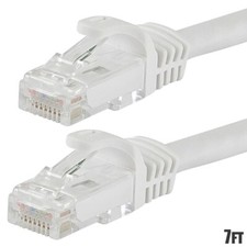 7FT CAT6 RJ-45 Ethernet LAN Network Patch Cable UTP Copper Wire 24AWG White