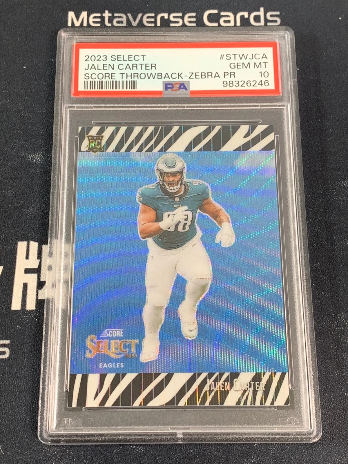Jalen Carter Panini Select Score Select Throwback #STWJCA Zebra