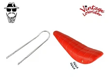 20" ORIGINAL LOWRIDER 2 Diamond Stitched Banana Seat Red W/Chrome SissyBar 20"