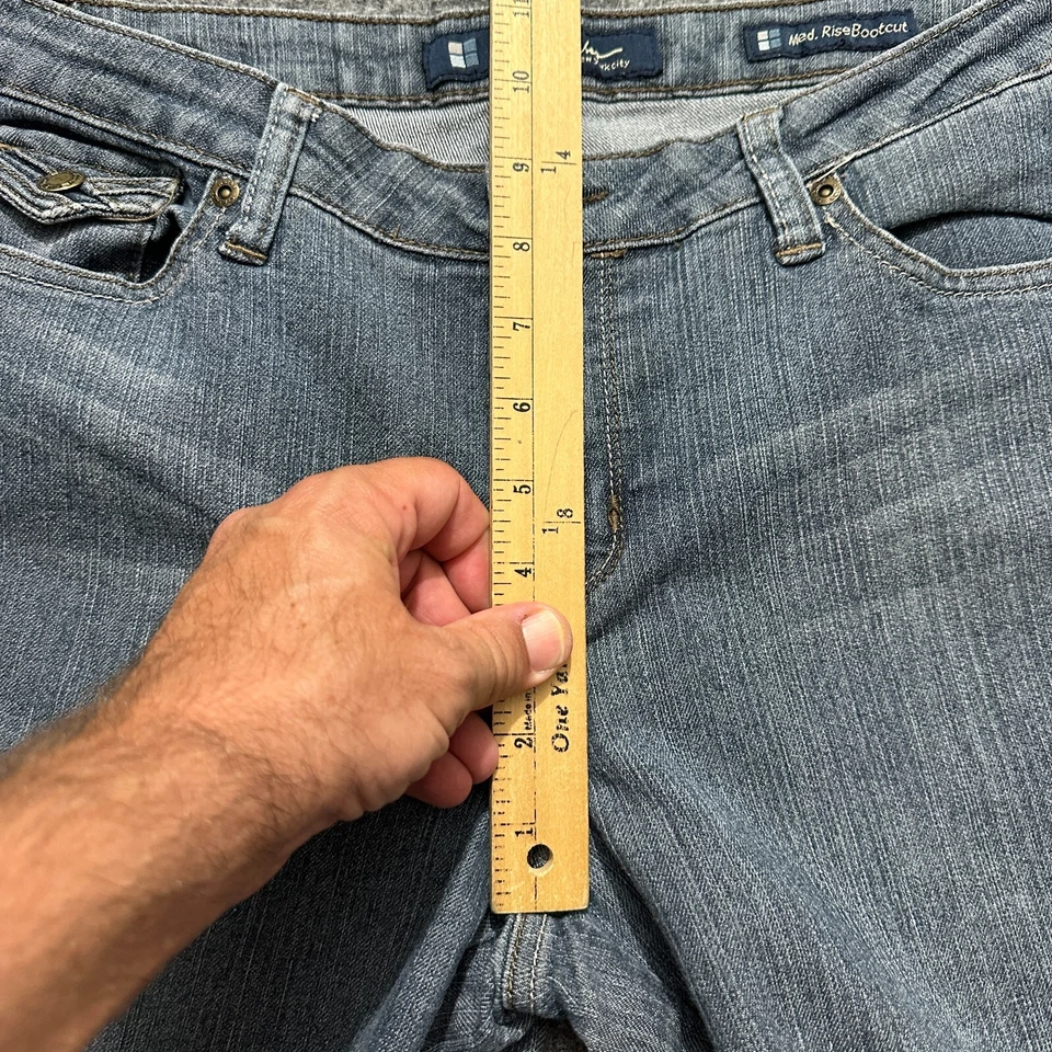 Женские джинсы Salt Works NY со средней посадкой размер 8 синие джинсовые с откидным карманом - Изображение 3 из 4