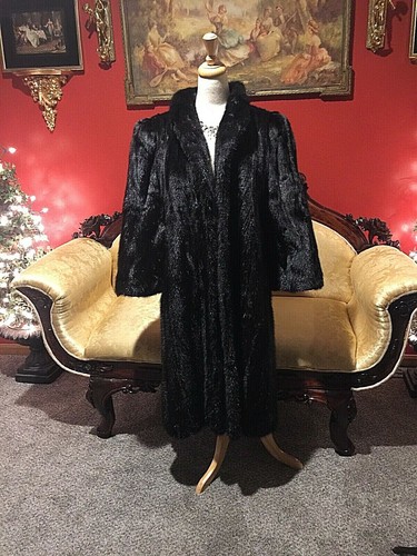 Designer Princess Lilli Ann Black Mink Long Fur Co