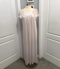 Vintage Val Mode Nightie Mid Century Lingerie Pink Women’s Medium Floral USA MCM