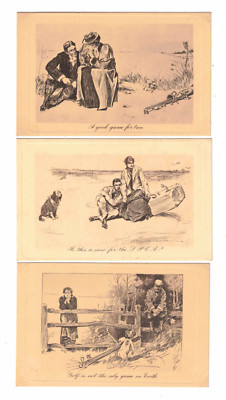 Vintage Postcards x 3 c1906 The Gibson Post Cards. James Henderson & Sons. Golf.