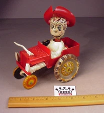 Vintage Louis Marx Rodeo Joe wind up Toy 6" tin litho  USA 1950's western Jeep