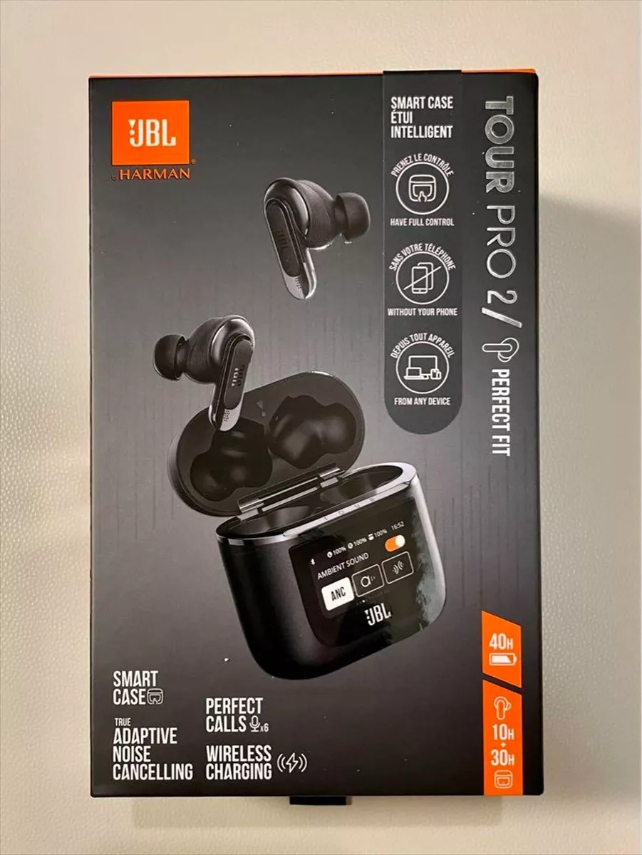 JBL Tour Pro 2 True Wireless Noise Cancelling Earbuds - Black