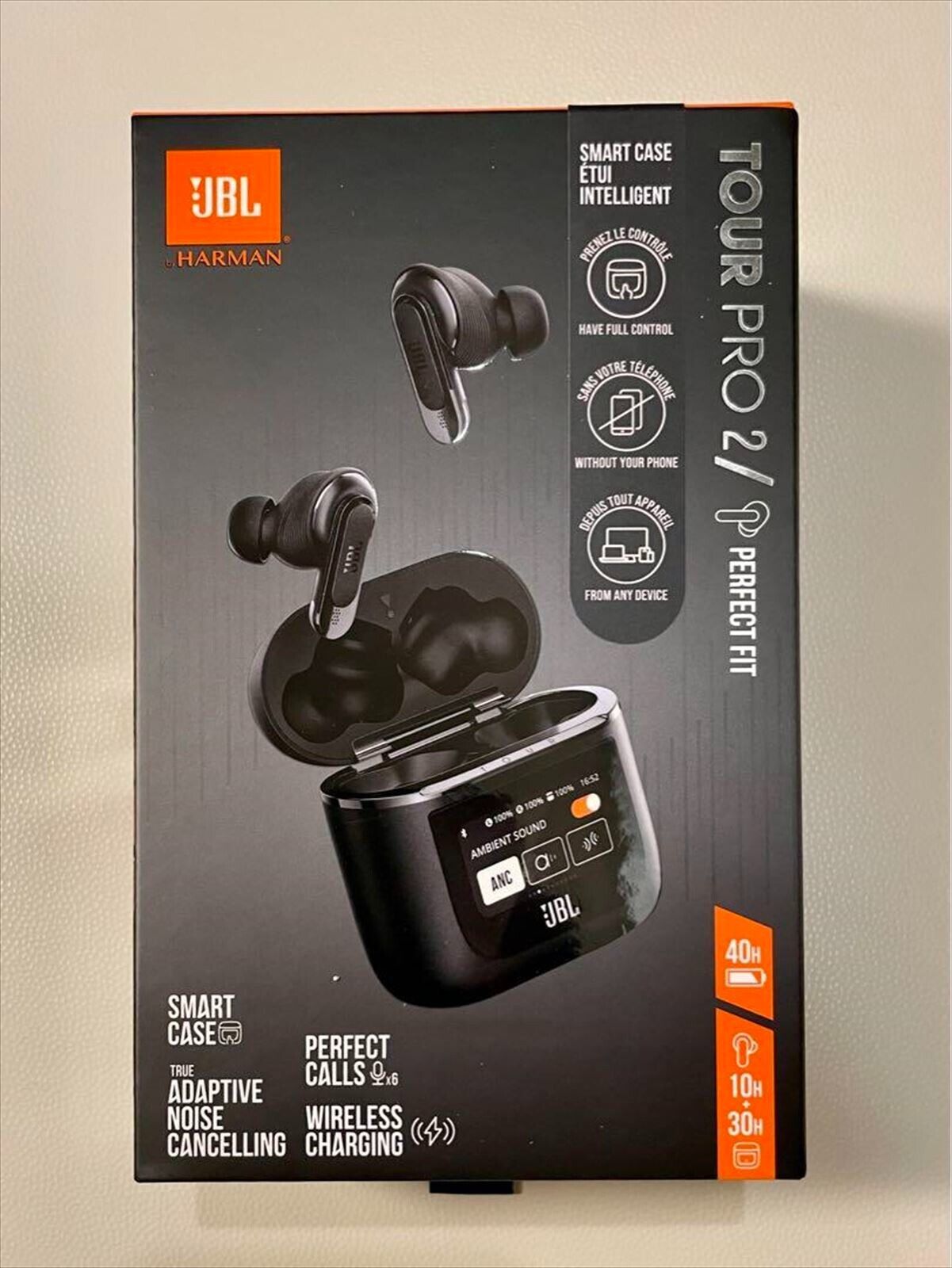 JBL TOUR PRO 2 Wireless Earphones Noise Canceling Smart Touch Display Black  NEW | eBay