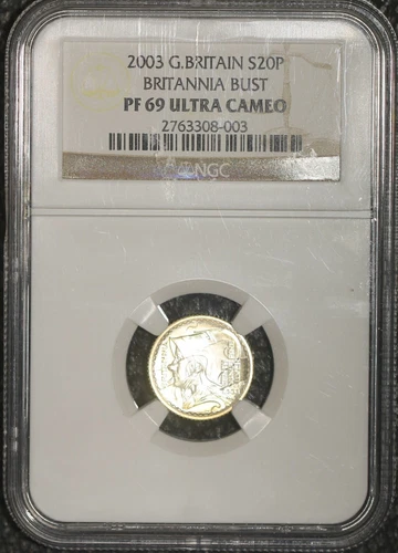 2003 U.K. S 50 P Britannia Bust NGC PF-69 Ultra Cam - 1 of 12 Finest -TQ0168/JUN