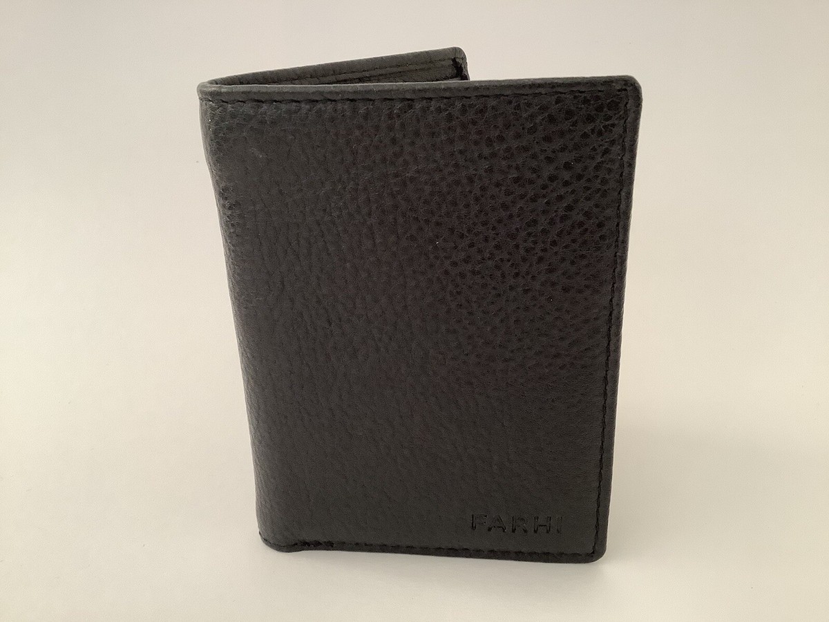 ◇NICK&NICOLE◇ VINTAGE LEATHER SOFT CARD WALLET_BLACK New Men's Nicole Farhi Black Leather Bifold Card Wallet with