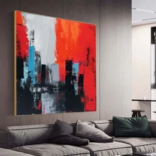 Pure Hand-painted Modern Decorative Painting city Abstract Texture Oil Painting