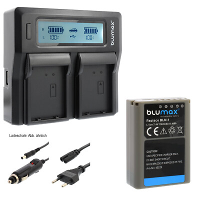 1x Akku + Lader für Olympus BLN-1 OM-D E-M1 E-M5 PEN E-P5 PEN-F.  1140 mAh