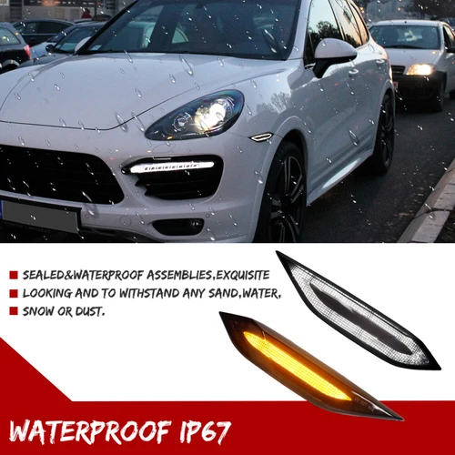 Smoke Sequential LED Side Marker Signal Lights For Porsche Cayenne 958 2011-2014 - Bild 4 von 10