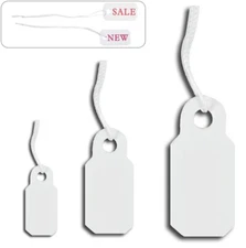 1000Pc White Jewelry Price Tag for Jewelry String Price Tag w/string Hanging Tag