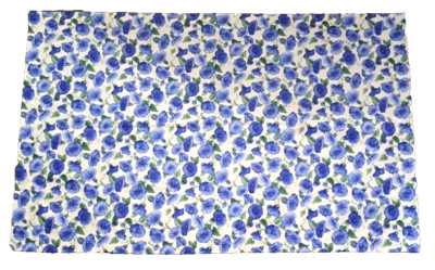 Handmade Morning Glory Curtain Panel Blue Floral Garden  Cottage Country 26.5x41