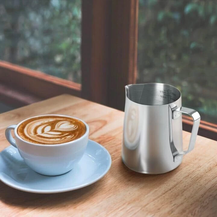 Milk Frother Cup 350ml/600ml/950ml 12 oz - 350 ml, Silver Milk Frother Cup 350ml/600ml/950ml 12 oz - 350 ml, Silver