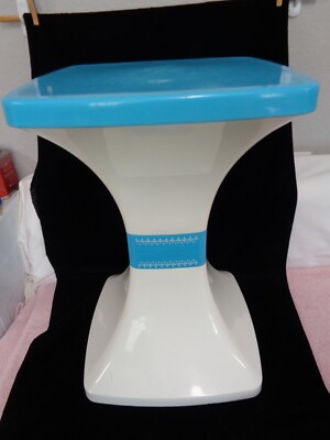 Vintage Square Plastic Table Stool Hourglass Japan