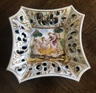 Vintage Capodimonte Italy Bowl Dish Centerpiece Angels Putti Cherubs — photo 1