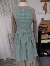 Ladies Pinner Apron Civil War Rendezvous Green Homespun NEW Lot 311