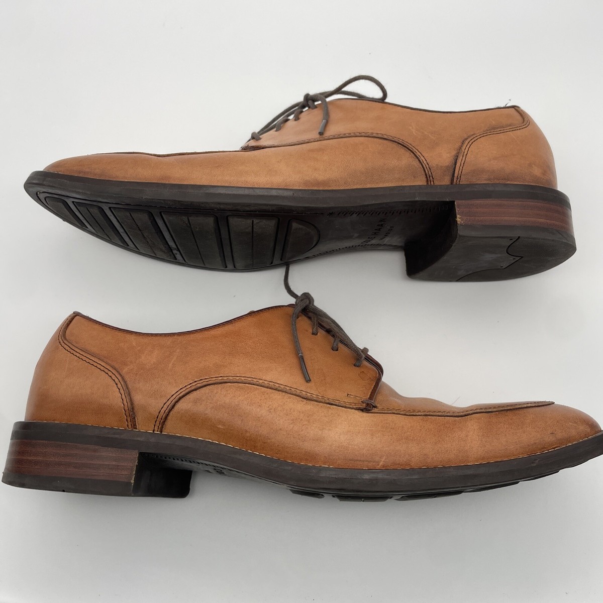 Cole Haan Grand OS Lenox Hill Men\'s 8.5 M Brown Split Toe Oxford Dress Shoes EUC Cole Haan Lenox Hill Split Toe Brown Leather Oxfords Shoes  main image 2