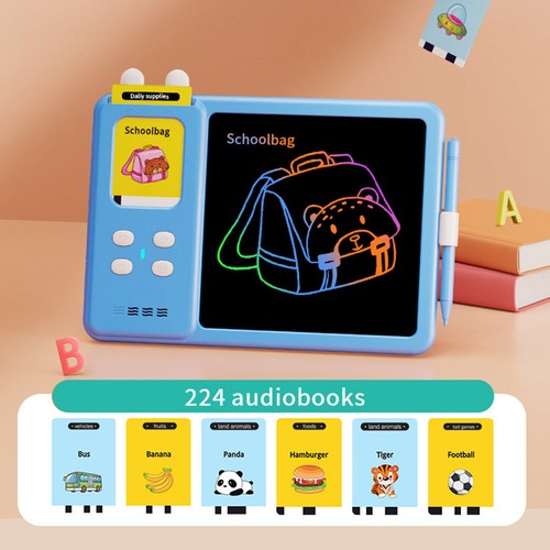 LCD Card Learning Machine with 112 Cards Doodle Board for Kids (Blue) - Photo 2/6