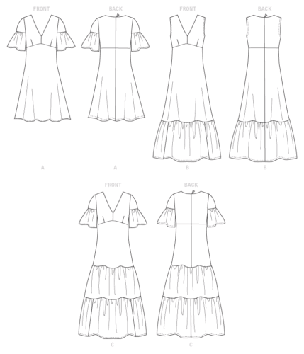 Abito piccolo Butterick Easy CUCIRE PATTERN B6678 Misses' & Misses' 6-14 o 14-22 - Foto 6 di 7