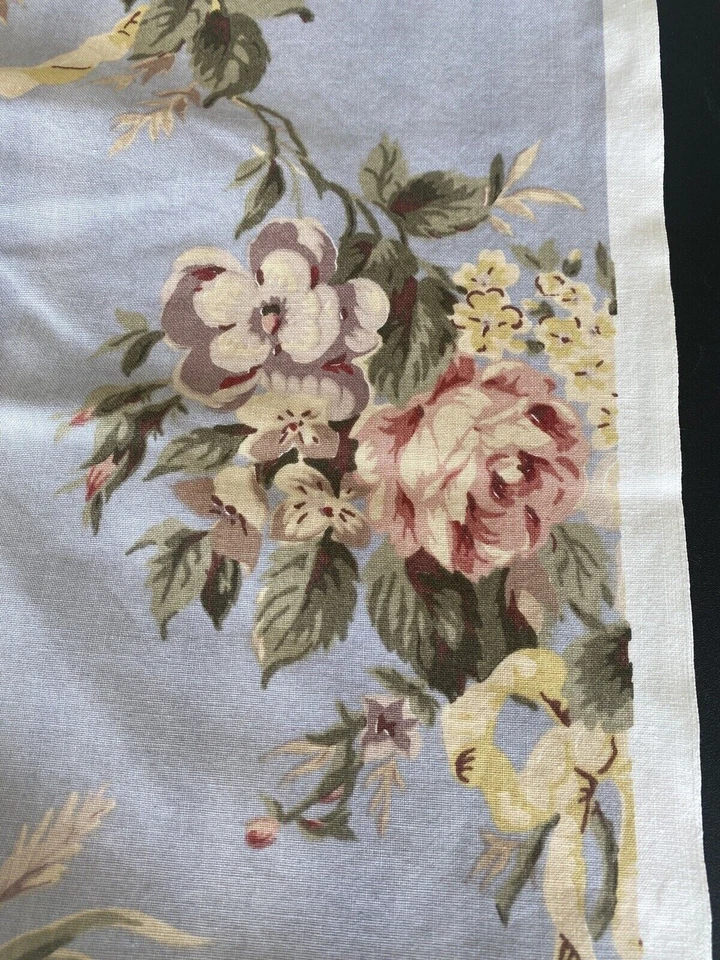 "Evelyn" By Ralph Lauren Dusty Blue Floral Fabric Fall 1989 4.6 Yards - Image 4 of 4