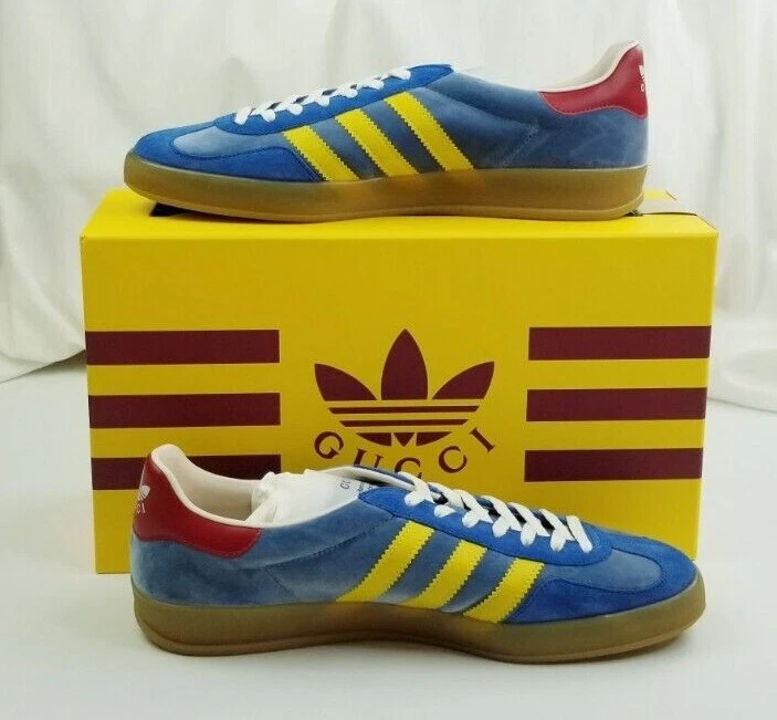 give skrive et brev Moralsk uddannelse Adidas Gucci Gazelle Men&#039;s Size 12.5 HQ8851 Blue Yellow Stripes  Fashion Sneakers | eBay