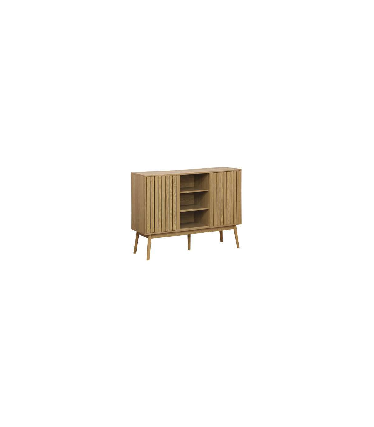 ADEC, Aparador 2 puertas correderas Trend acabado en chapa de fresno, 90cm(alto)