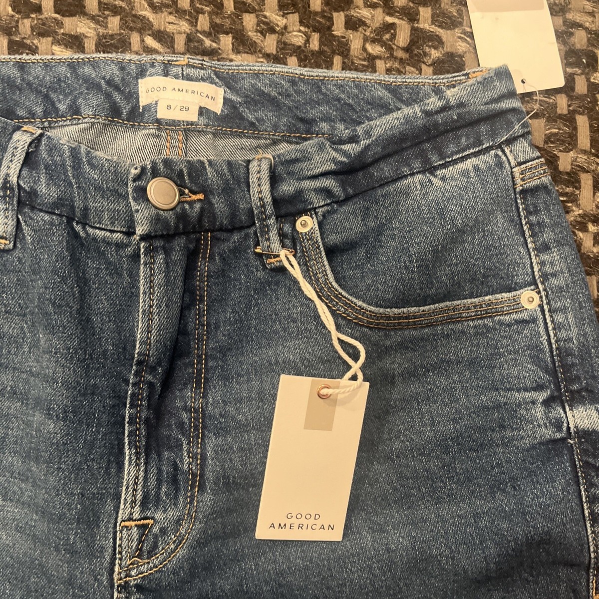 Good American Style GNIC255T Straight Legs Size Need Zipper Pull