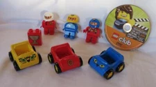 Lego DUPLO Cat Face Race Cars Racecar Figures Set & Club DVD