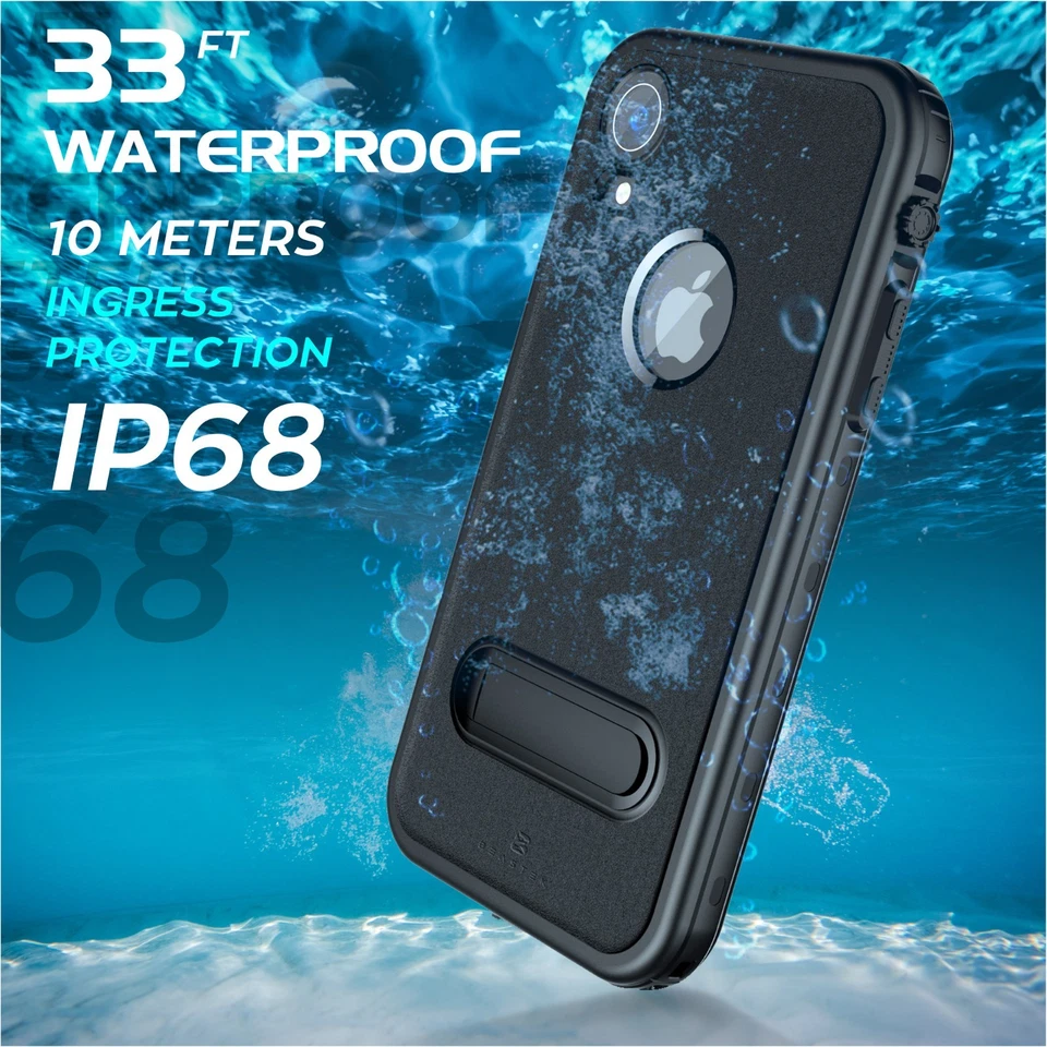 For Apple iPhone XR Life Waterproof Case Cover with Kickstand & Screen Protector - Image 2 of 4