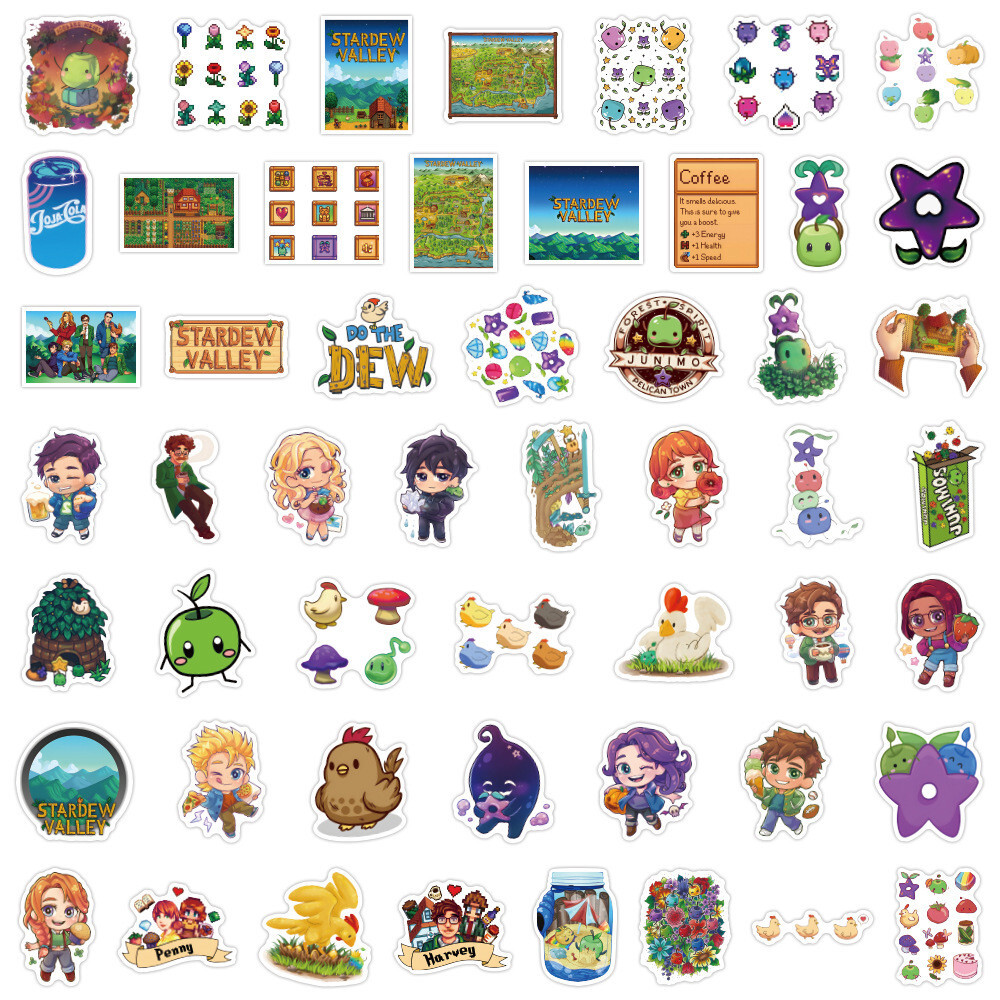 スターデューバレー 50X Stardew Valley Steam NS Game Farm Characters Stickers Decal