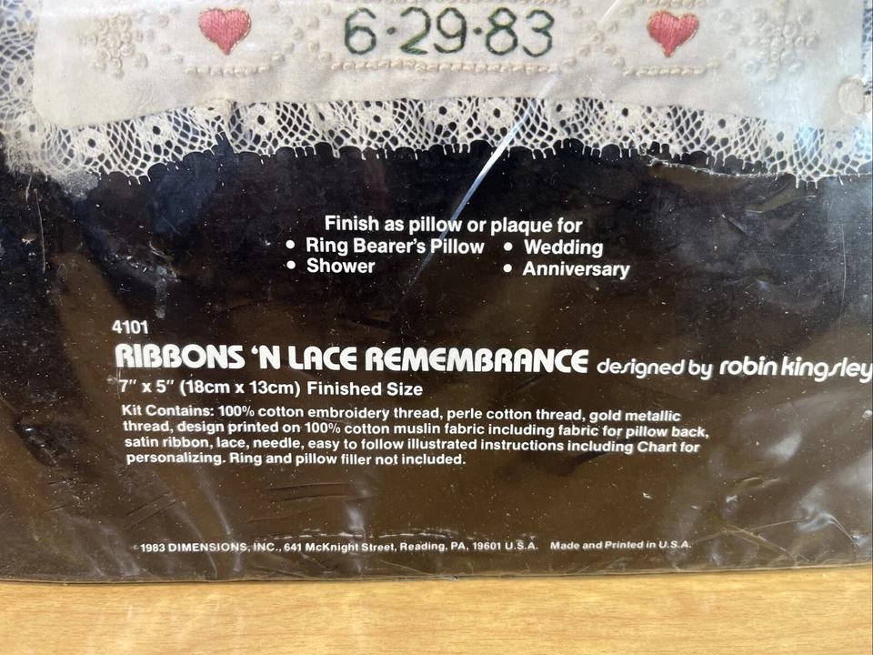 Dimensions Candle wicking Kit Ribbons ‘N Lace Remembrance Vintage 1983 NOS - Image 2 of 3