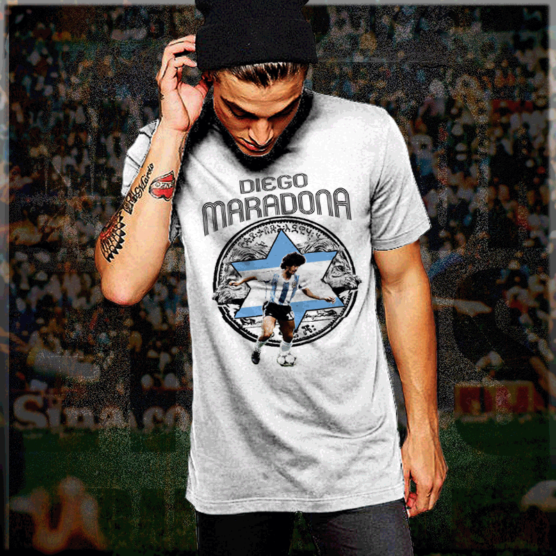 Soccer T-Shirt Diego Maradona Argentina Football Legend S